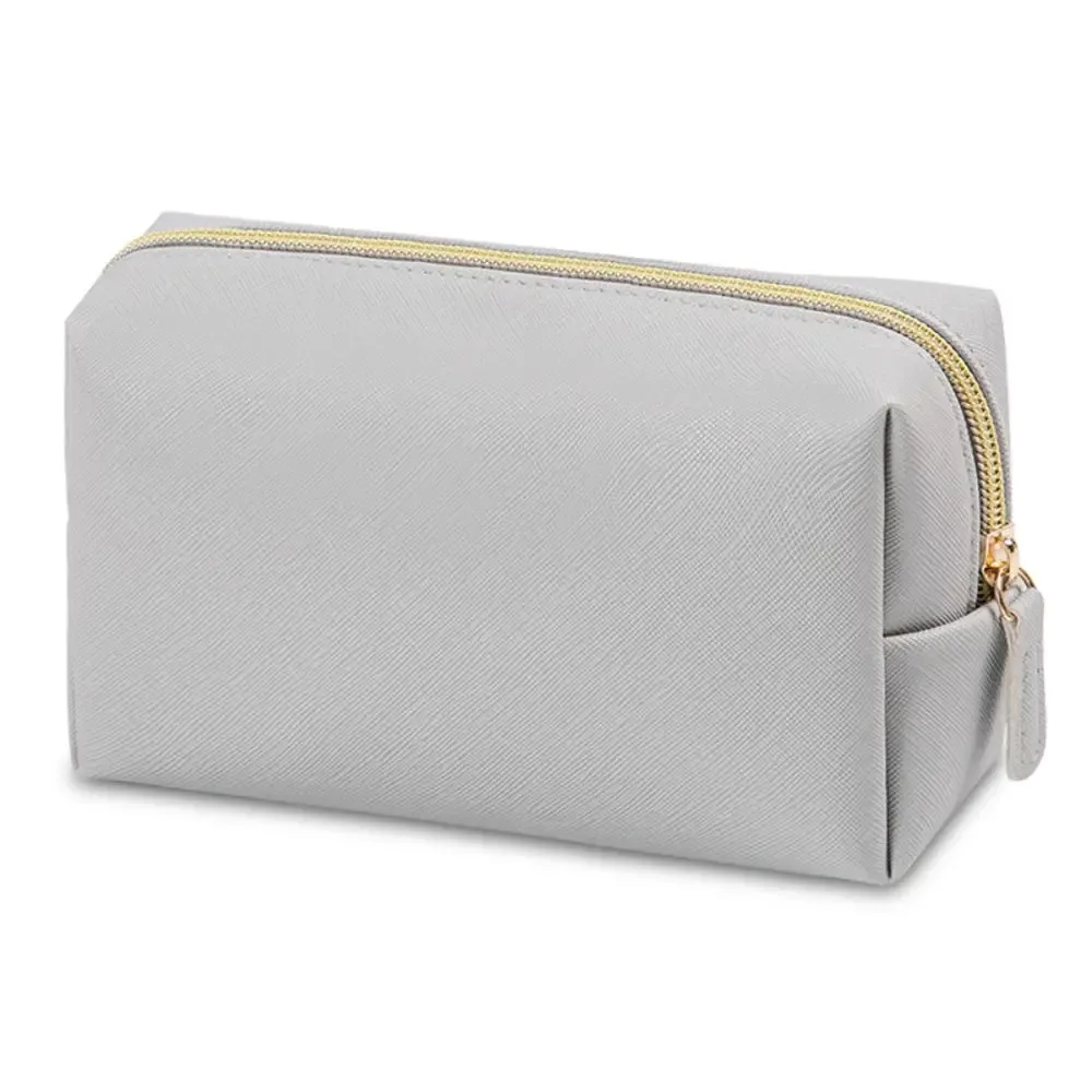 sacs de maquillage de couleur unie, pochette de toilette à fermeture éclair, couleur crème, sac de toilette pour femmes, sacs de rangement coréens, organisateur de voyage, sacs à cosmétiques