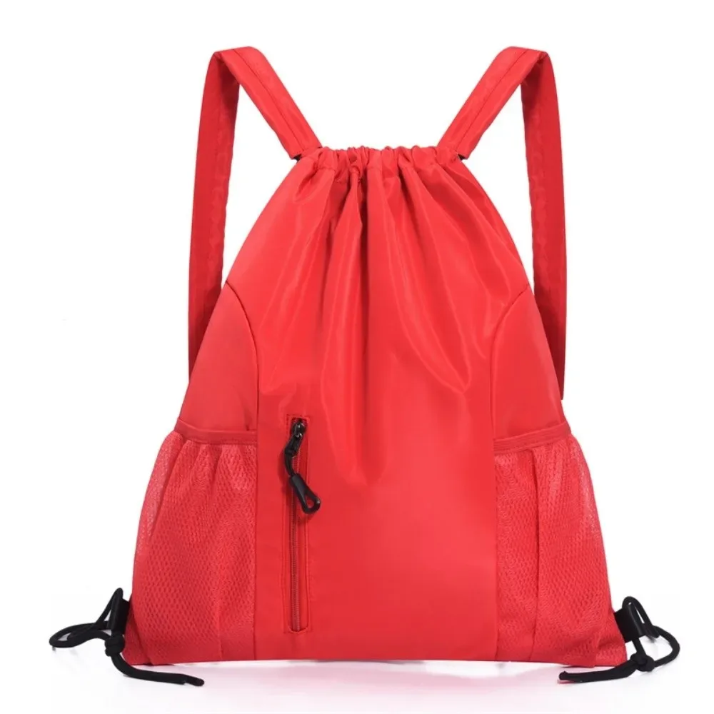 sac à dos simple à cordon de serrage grande capacité, imperméable et léger, sac de sport uni décontracté pour étudiant