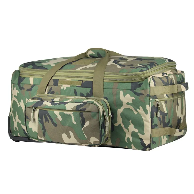 sac polochon tactique de grande capacité 124l, bagages roulants pour camping robuste, randonnée, valise de voyage