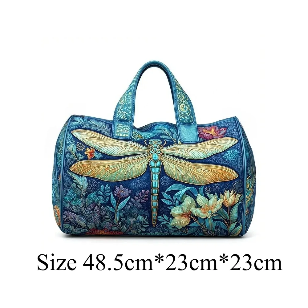 sac de voyage matelassé 3d dragonfly pour femme, sac de week-end, sac de sport, sac de transport artistique, bagage à main, article personnel