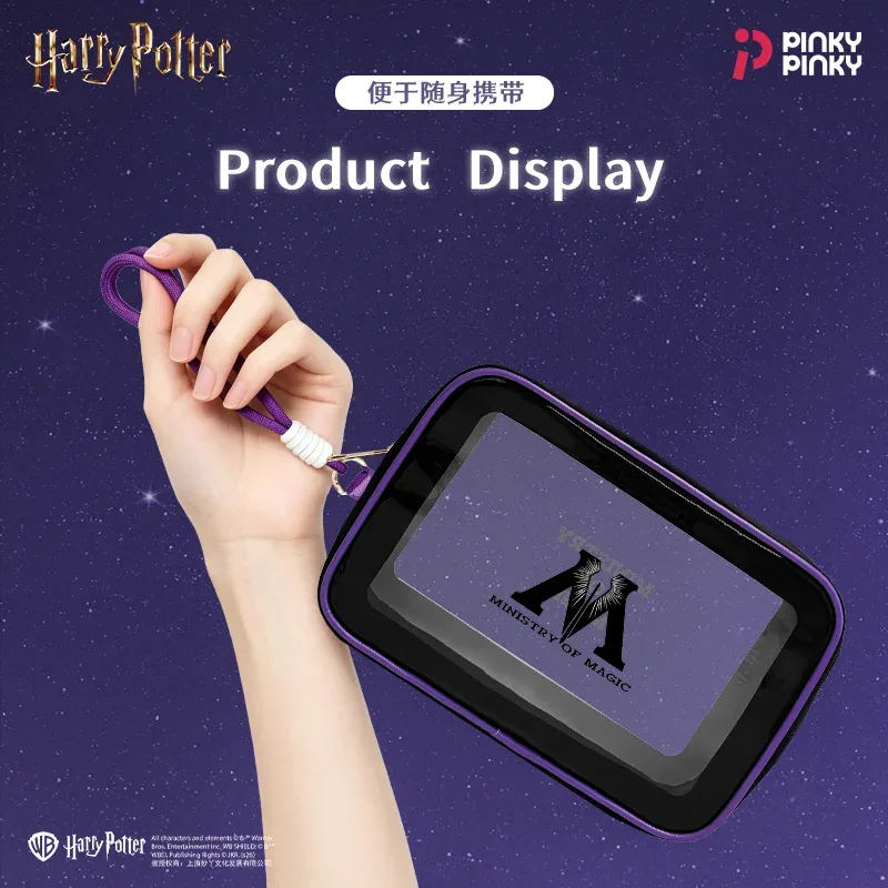 trousse de maquillage pinky harry potter, trousse de toilette, pochette de rangement de voyage pour les déplacements quotidiens, cadeau d'halloween ou d'anniversaire pour étudiants, fans et femmes