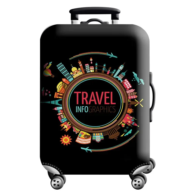 housse de protection pour bagages en tissu extensible, étui anti-poussière pour bagages, adapté à la valise de 18 à 32 pouces, organisateur de voyage