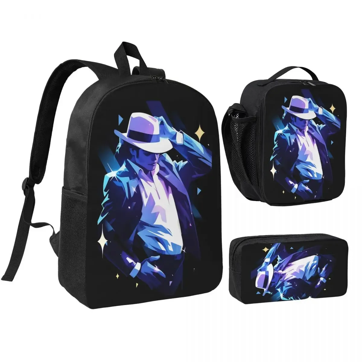 sac à dos 3 pièces/ensemble 261 mj dangerous tour pour étudiant, sac à bandoulière, sac à déjeuner, trousse à crayons