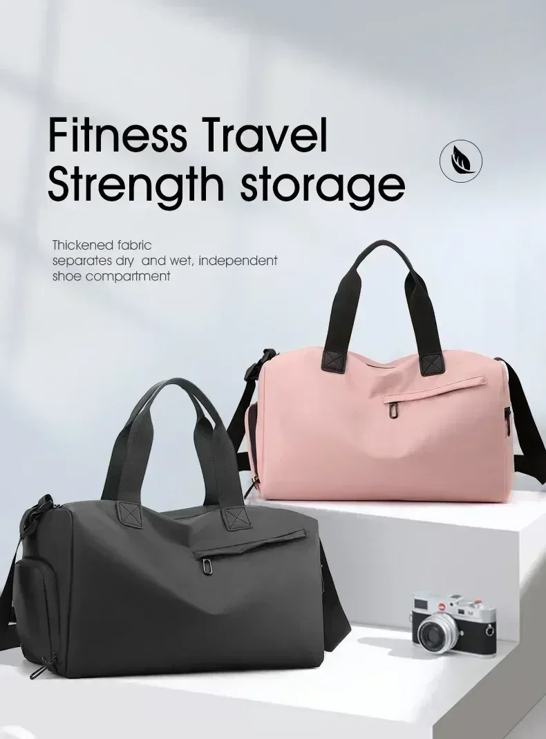 sacs de voyage oxford de grande capacité à fermeture éclair, sacs de fitness solides en tissu épais, bagages étanches de grande capacité, sacs de sport