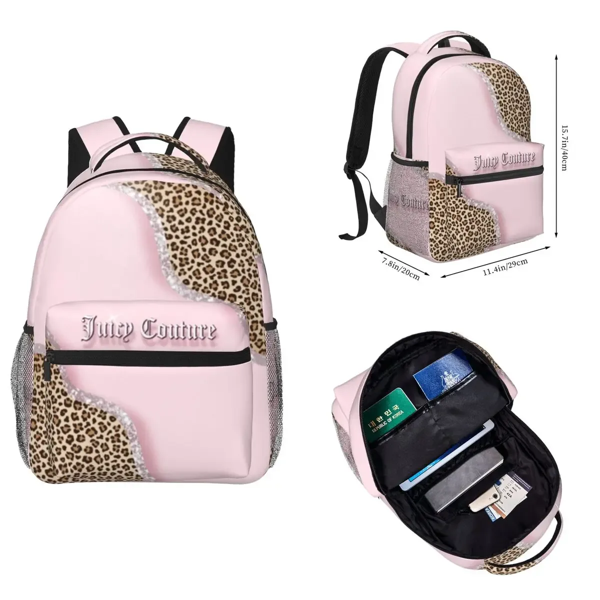 sac à dos juicy-c-couture pour hommes et femmes, sac à dos tendance pour étudiants et professionnels, sac à bandoulière pour collège, 16 pouces