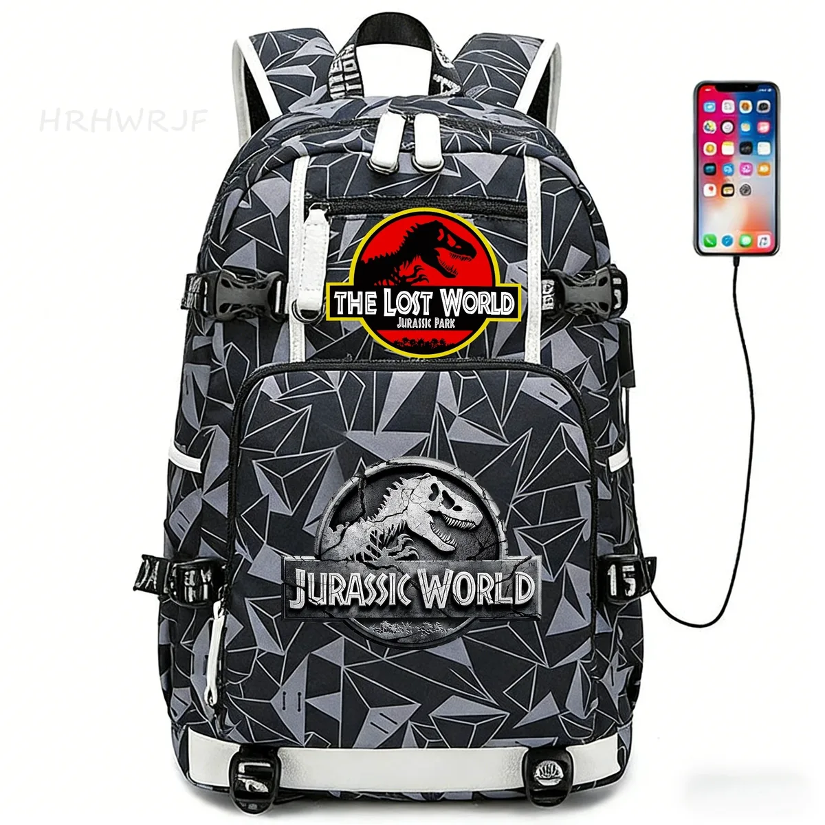 sacs à dos jurassic world park, sac à dos tactique pour ordinateur portable, multifonctionnel, durable, pour voyage en plein air, randonnée, sac à bandoulière