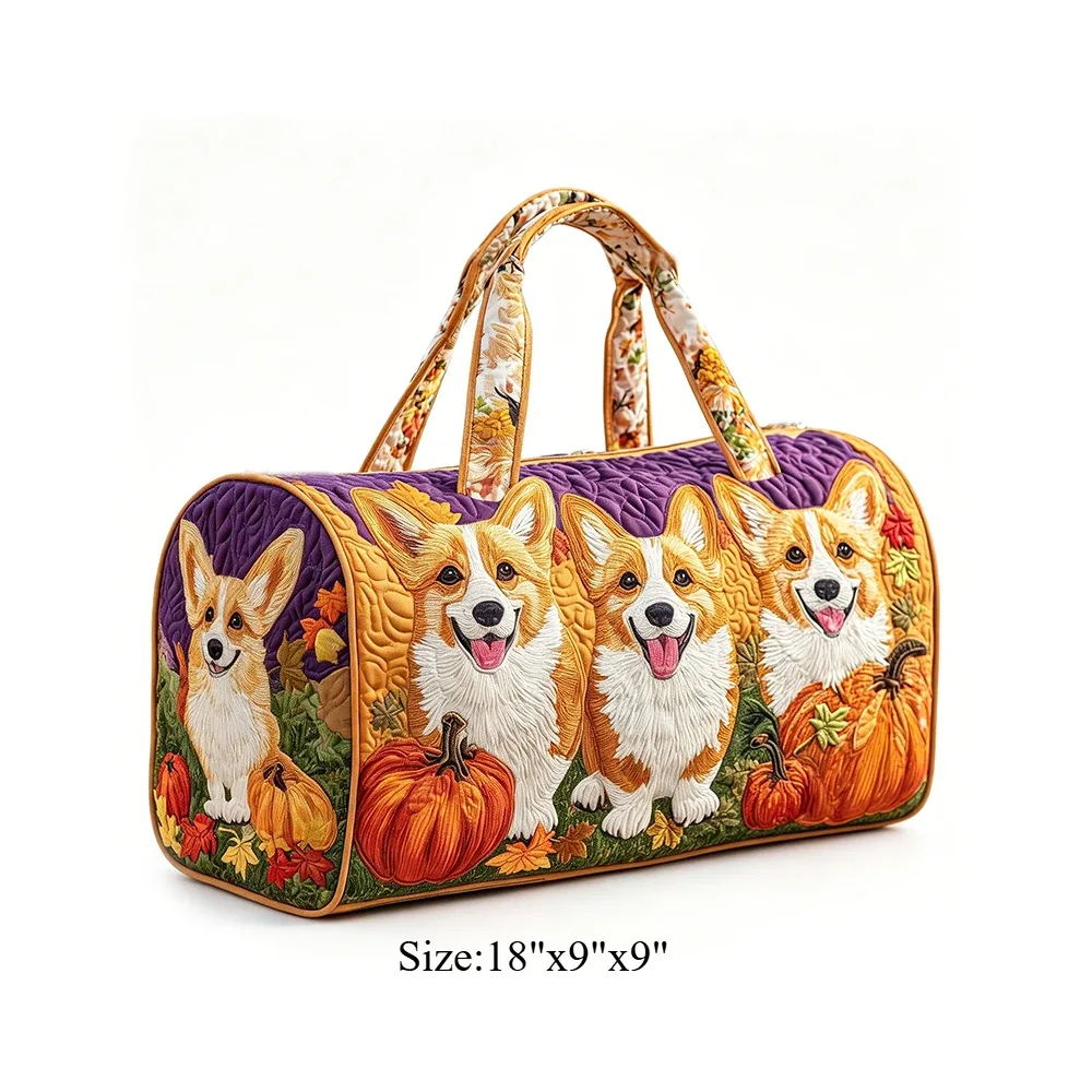 sac de voyage matelassé corgi pour femme, sac de week-end imprimé animal 3d, sac fourre-tout de voyage, sac de sport pour vacances d'été, bagage de nuit, pour les amoureux des animaux