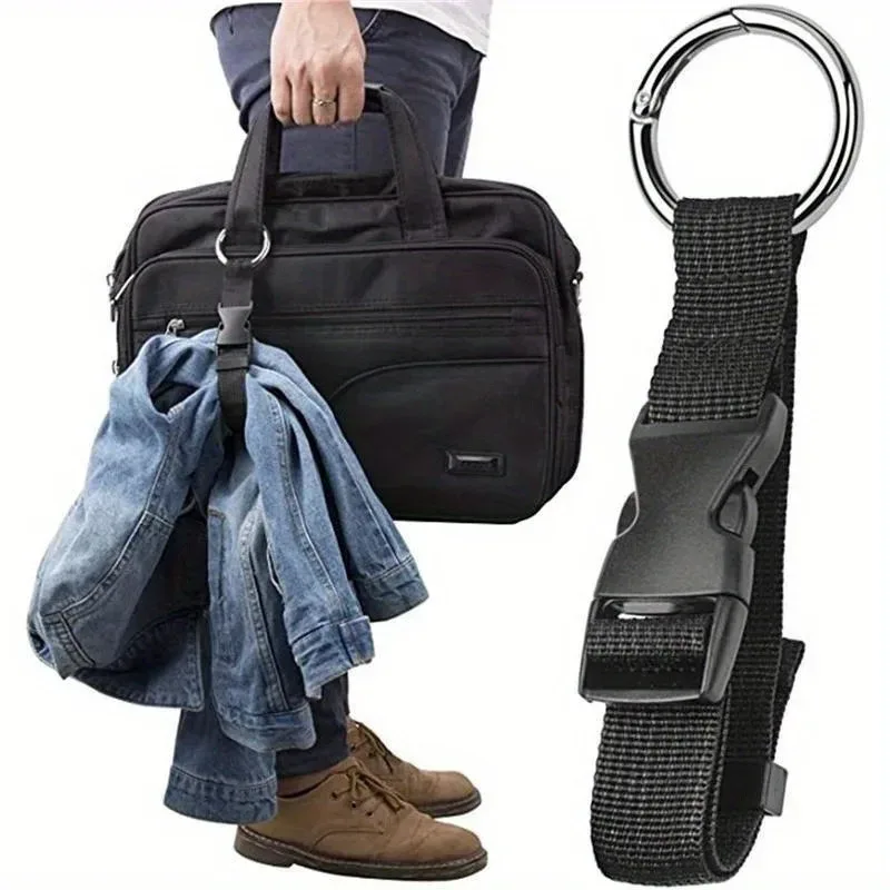 sangle de bagage noire polyvalente, pince antivol durable avec clip pour sac à main, fermeture à boucle, idéale pour les voyages et l'utilisation quotidienne.