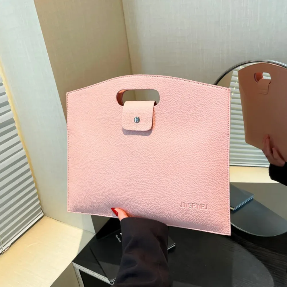 sac fourre-tout décontracté en pu pour documents de bureau, couleur unie, sac pour ordinateur portable, sac de fichiers, sac à main de grande capacité, porte-documents d'extérieur