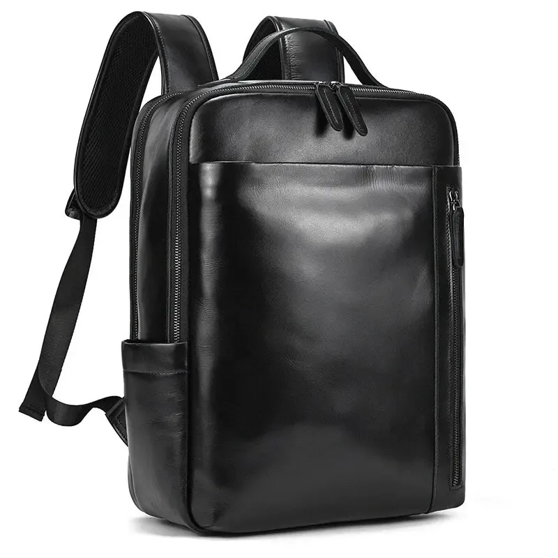 crazy horse – sac à dos en cuir de vache pour hommes, sac pour ordinateur portable, double épaule, sac de voyage de grande capacité, sac à dos quotidien
