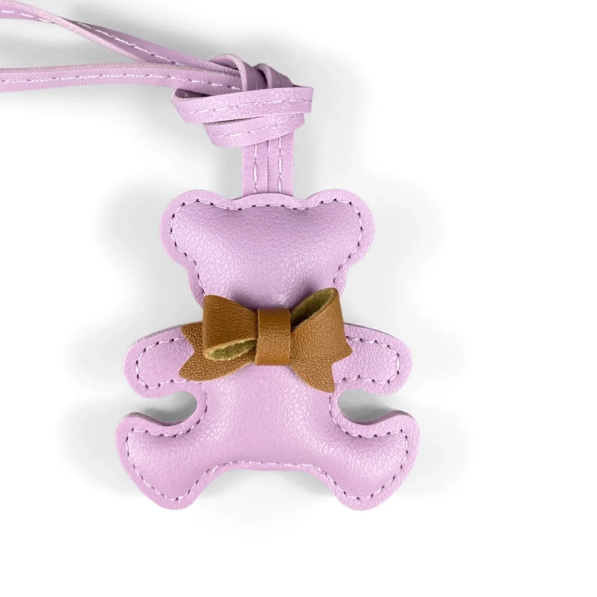 mignon porte-clés pendentif ours en cuir pu, pose câlin avec petit nœud, pour sacs à main et sacs à dos, cadeau pour femme
