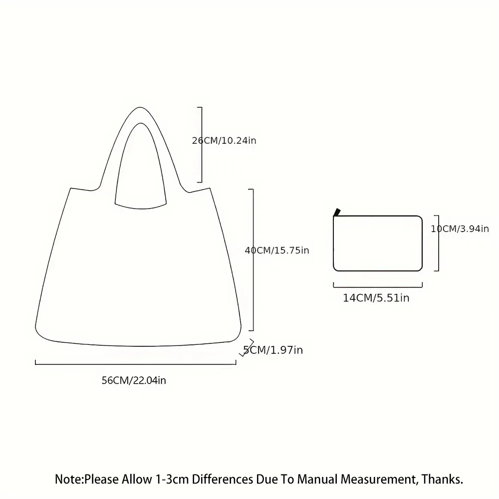 grand sac de courses pliable, nouvelle mode, sac de rangement d'épicerie réutilisable, sac à main à bandoulière portable en nylon pour voyage, fourre-tout de poche