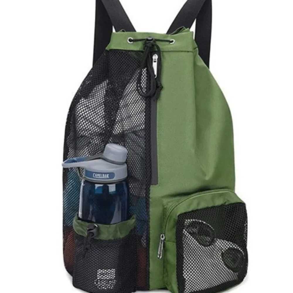 sacs de sport en filet à cordon de serrage pour la piscine, les sports, la plage – sac à dos en filet à cordon de serrage pour hommes, femmes, nageurs, équipement d'entraînement, sac à cordon