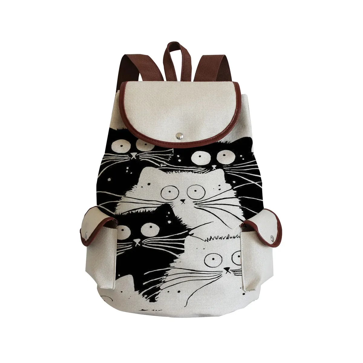 sac à dos imprimé chat mignon de dessin animé pour adolescentes, sac d'école, sac à dos de voyage de grande capacité, sac à dos de proximité pour filles, mode pour femmes
