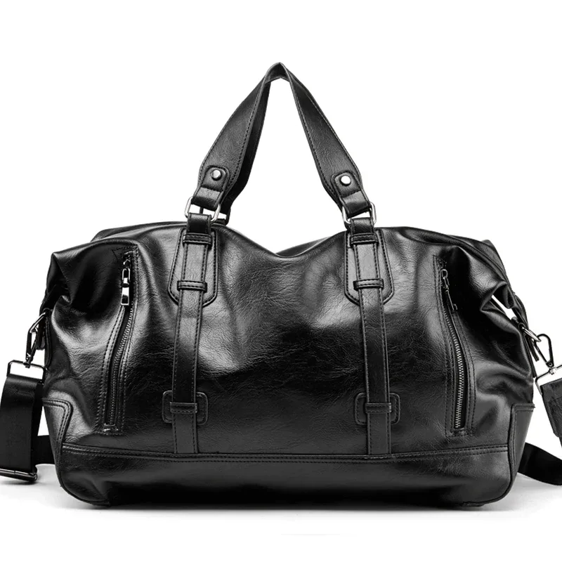 sac à main en cuir pour hommes, sac de voyage de grande capacité, sac à bandoulière de mode, fourre-tout de voyage, sacoches décontractées