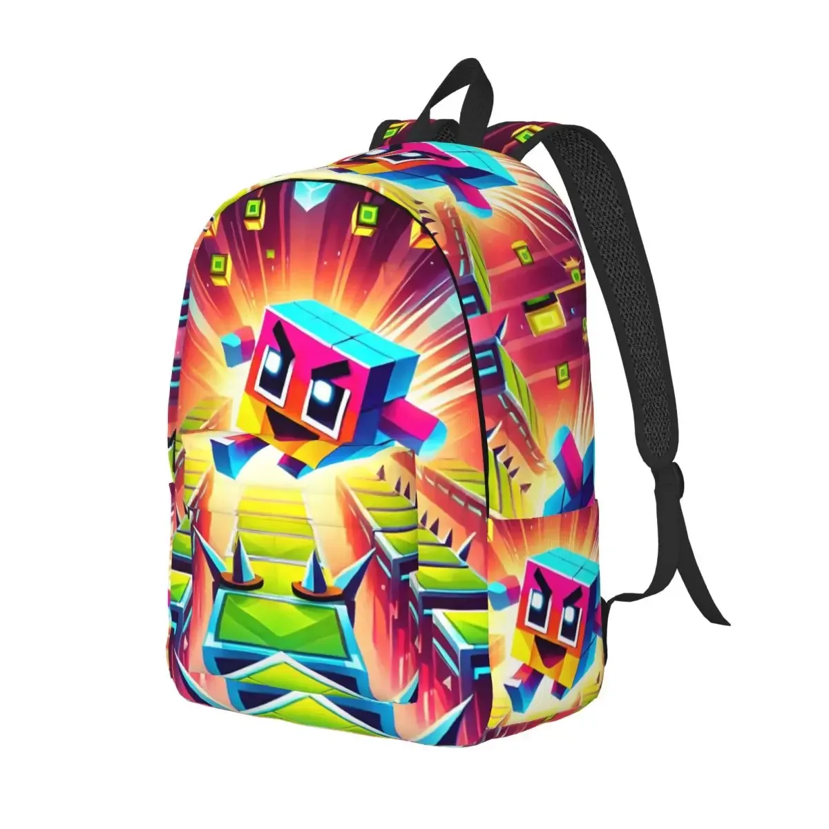 géométrie cube gaming dash sac à dos pour hommes femmes adolescent lycée affaires sac à dos ordinateur portable toile sacs sport