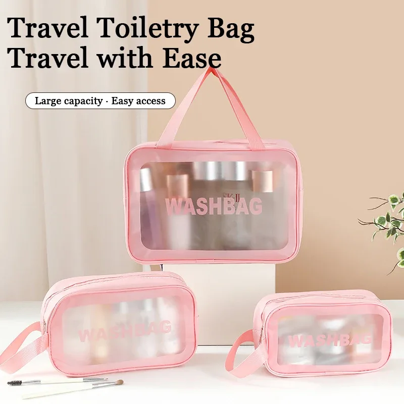 pochette de toilette imperméable en pu, sac à cosmétiques portable, sac de bain transparent pour bébé, sac de 