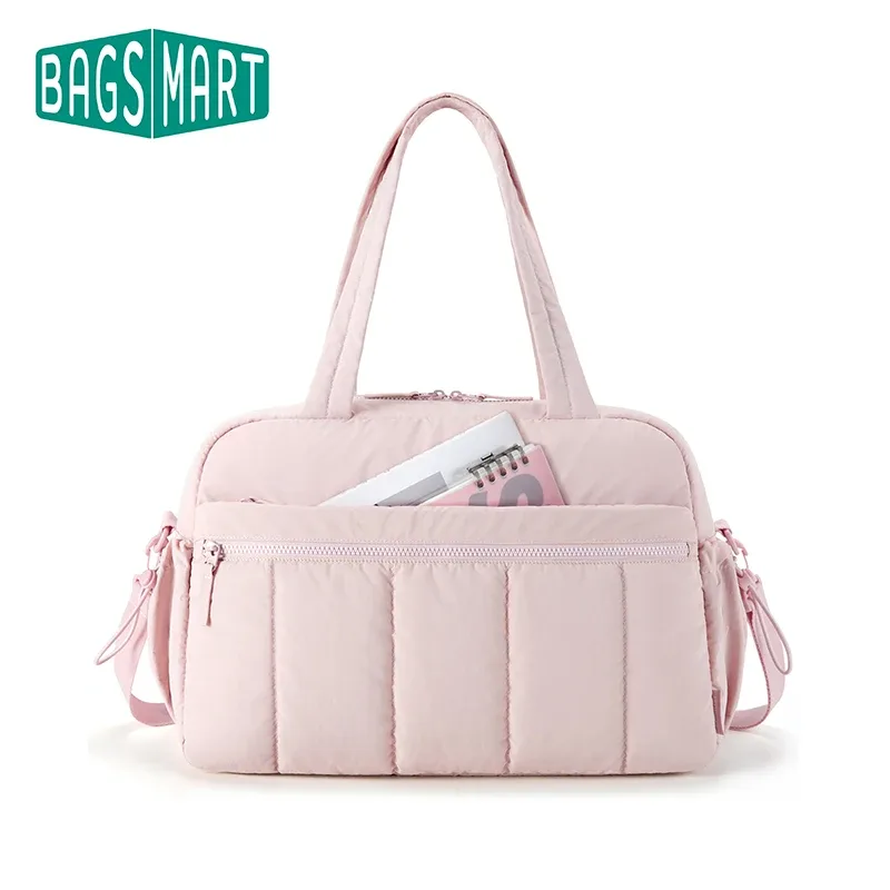 BAGSMART Sac polochon de voyage Sac de sport pour femme avec poche humide Sac à bandoulière pour week-end Sacs de plage imperméables