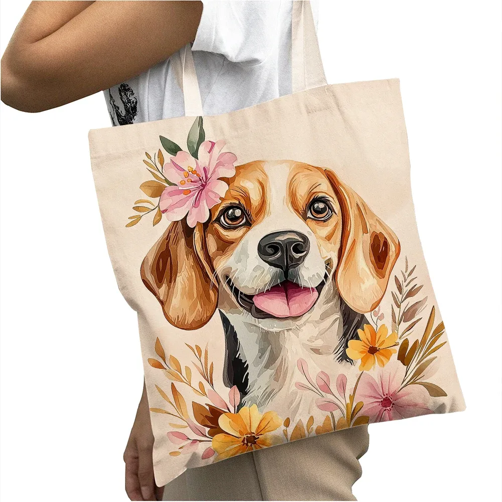 sac à main pour femme avec motif de chien mignon (corgi, golden retriever, pug), sac de shopping grande capacité, sac à bandoulière pour enfant