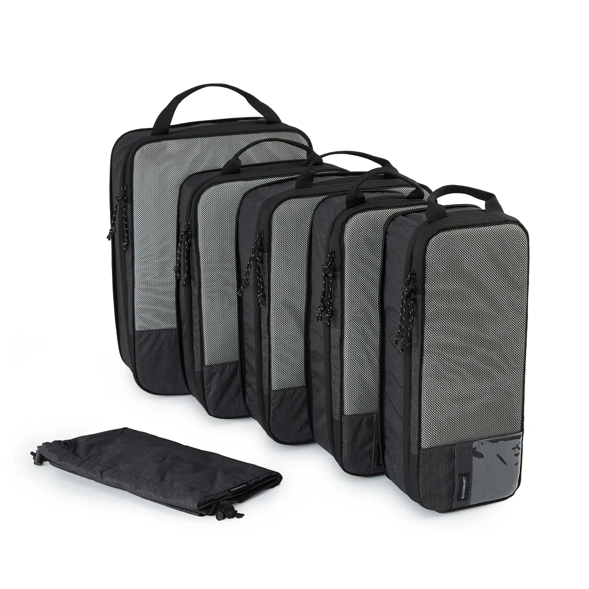 bagsmart-cubes d'emballage de compression pour voyage, sacs à bagages légers et durables, essentiels de voyage, ensemble de 6, 4/2