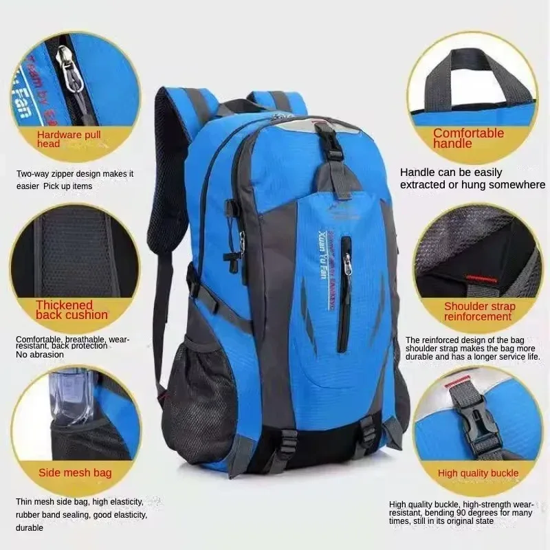 sacs à dos de voyage imperméables en nylon de qualité pour hommes, sacs de voyage d'escalade, sac à dos de randonnée, sac d'école de sport en plein air pour hommes et femmes