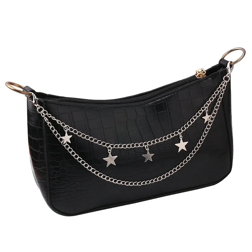 y2k – sangle en chaîne de perles en métal pour sacs, chaîne de sac multicouche pour sac à main, poignées de bricolage, pendentif étoile, sac à bandoulière, accessoires de chaîne