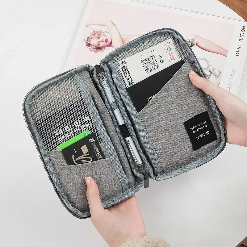 étui de protection imperméable pour passeport, housse de protection multifonction pour passeport, étui à fermeture éclair pour documents, accessoires de portefeuille de voyage