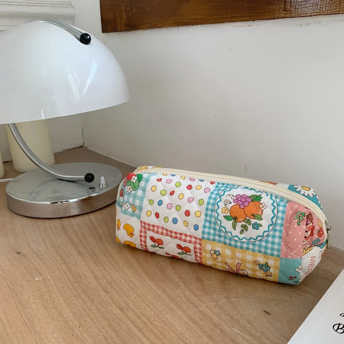 liberty petit sac de maquillage couette coton toile femmes fermeture éclair organisateur cosmétique mignon pochette de maquillage portable trousse de toilette