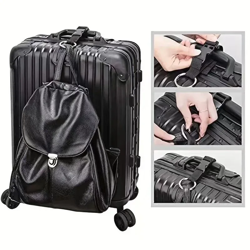 sangle de fixation pour bagages de voyage, sangle externe pour sac à dos, sangle portable avec boucle de déverrouillage, sangle de bagage pour sac supplémentaire, support de veste