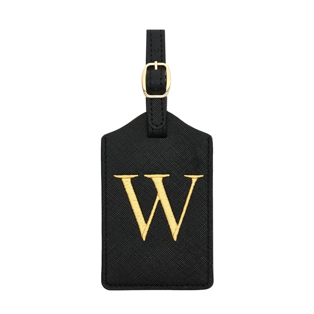 étiquette de bagage en cuir pu pour voyage-étiquette d'identification de valise durable avec couverture de confidentialité et fente pour carte nominative (a-z) liu