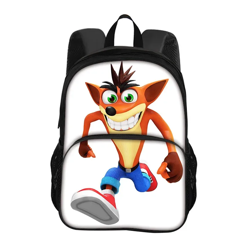 sac à dos rond crash bandicoot imprimé de dessins animés, nouvelle tendance, haute qualité, le meilleur compagnon scolaire pour les étudiants