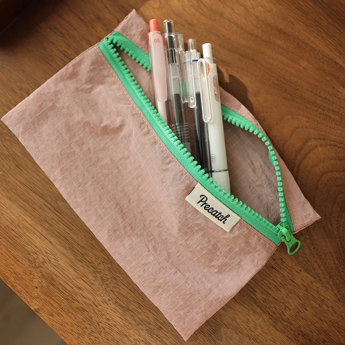 crayon/stylo mince multifonctionnel, papeterie, carte de bijoux, sac de rangement de pièces de monnaie pour femmes, schéma de couleurs macaron, petite taille portable