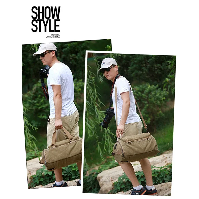 sac à dos en toile multifonctionnel pour hommes, sac à main de voyage, cartable de grande capacité, camping en plein air, sac à bandoulière initié portable