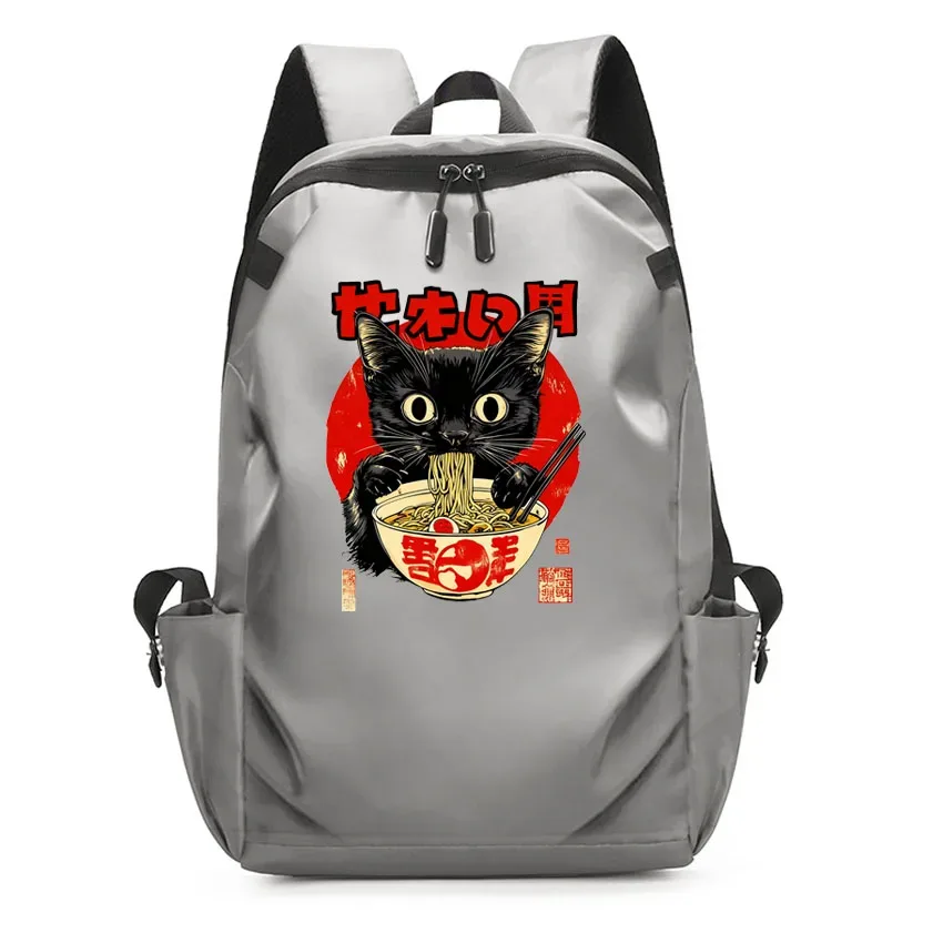 ordinateur portable usb sac à dos sac d'école drôle dessin animé ramen chat motif imprimé sac à dos sac à dos hommes femmes loisirs sac à dos