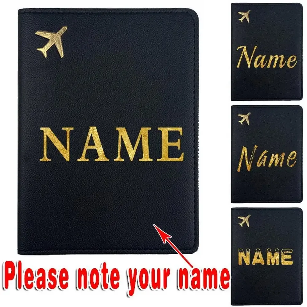 Étui de passeport personnalisé avec nom, protège-passeport en PU, étui imperméable pour cartes bancaires, organiseur de cartes
