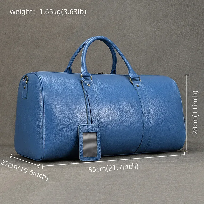 sacs de voyage en cuir véritable pour hommes et femmes, cuir de vachette noir doux, sac décontracté, haute qualité, initié, grande capacité