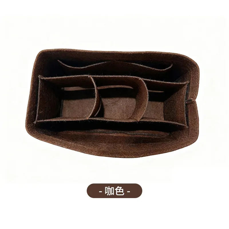 trousse de maquillage en feutre de grande capacité avec séparateurs intérieurs, trousse de toilette de voyage multi-compartiments, sac de rangement multifonctionnel