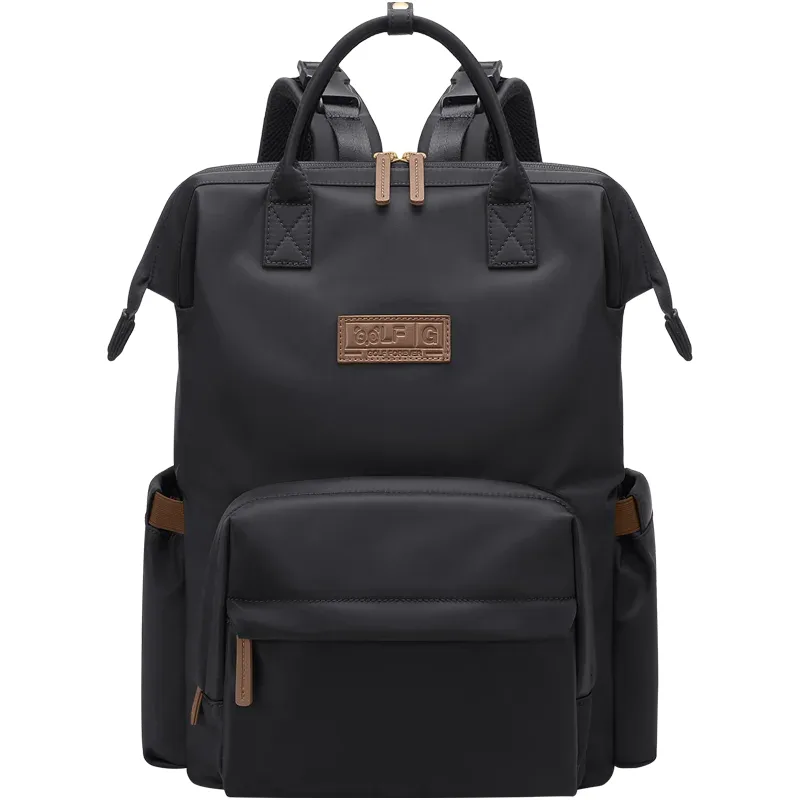 golf munisac à dos grande capacité pour maman, sac à dos pour bébé, sacs à dos avec bisantos, poches à couches, sac à dos à couches, noir