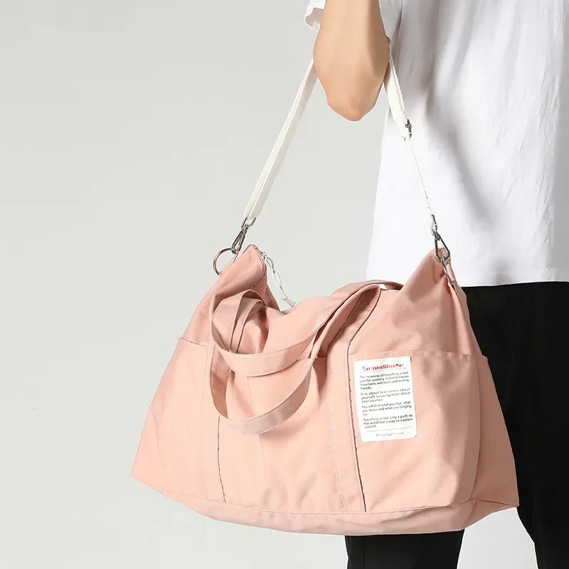sac polochon pour court voyage, sac de sport portatif de grande capacité, fourre-tout en toile pliable, sacs de sport imperméables pour yoga et gymnastique