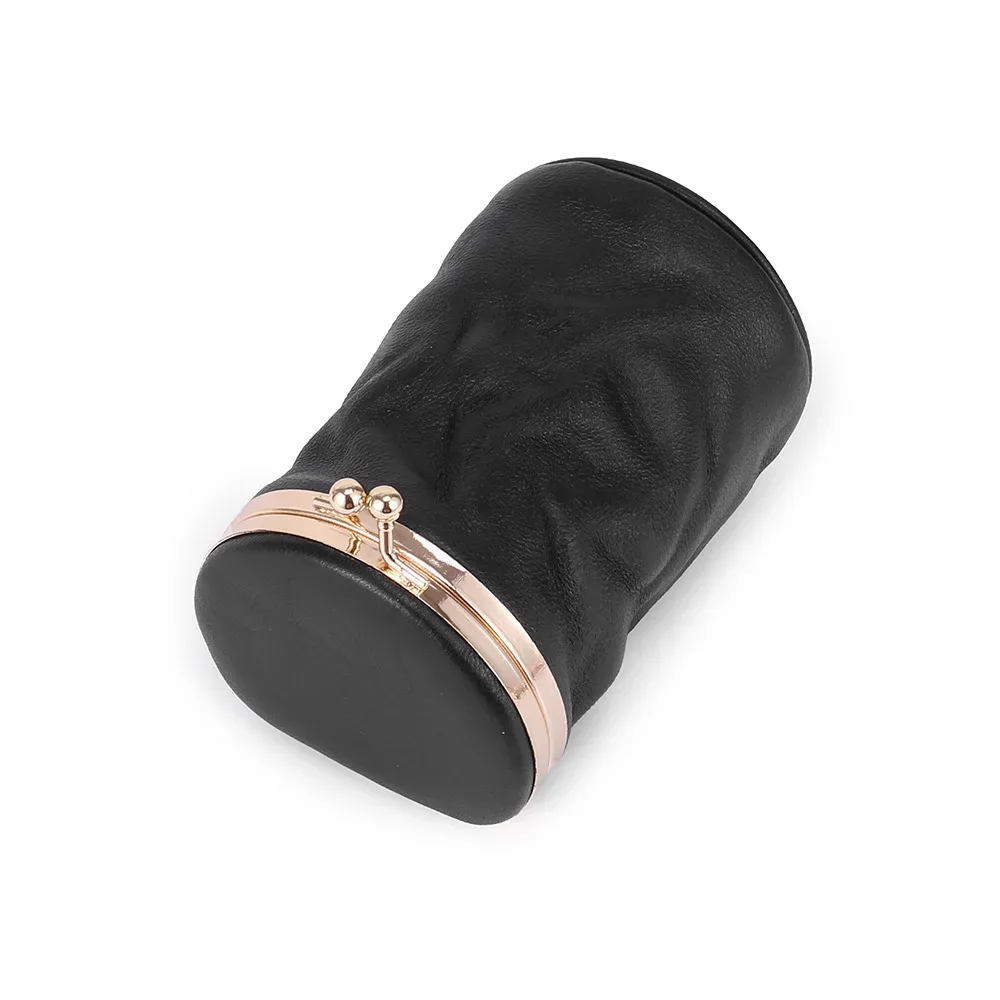 mini sac à cosmétiques en cuir pour femmes, organisateur de rouge à lèvres vintage portable avec miroir, petite pochette mignonne pour sac à main, essentiels de voyage