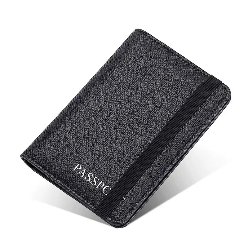 porte-passeport de voyage, étui portefeuille pour passeport pour femmes et hommes, étui de protection pour passeport en pvc avec fermeture élastique