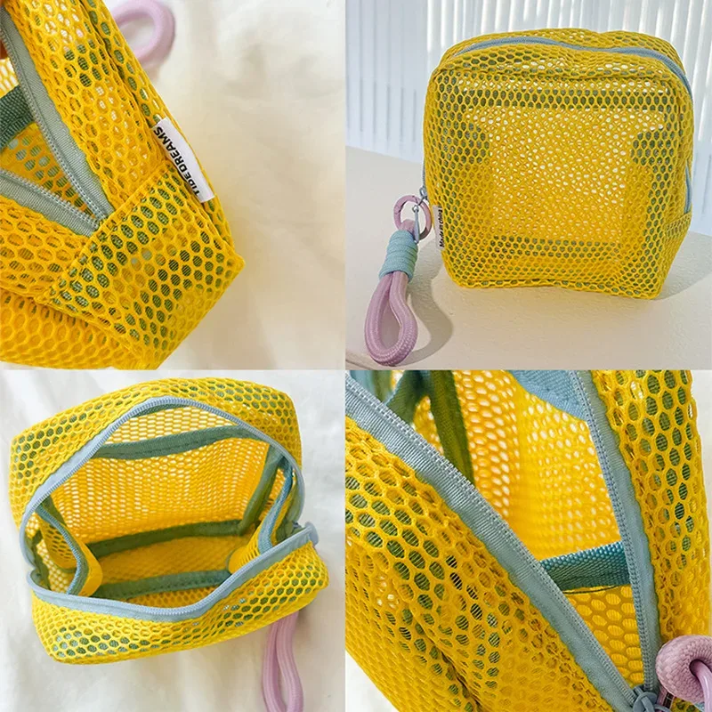 sac de rangement dopamine à la mode, voyage d'affaires, sac de maquillage portable en maille de grande capacité, rouge à lèvres, écouteurs, porte-monnaie
