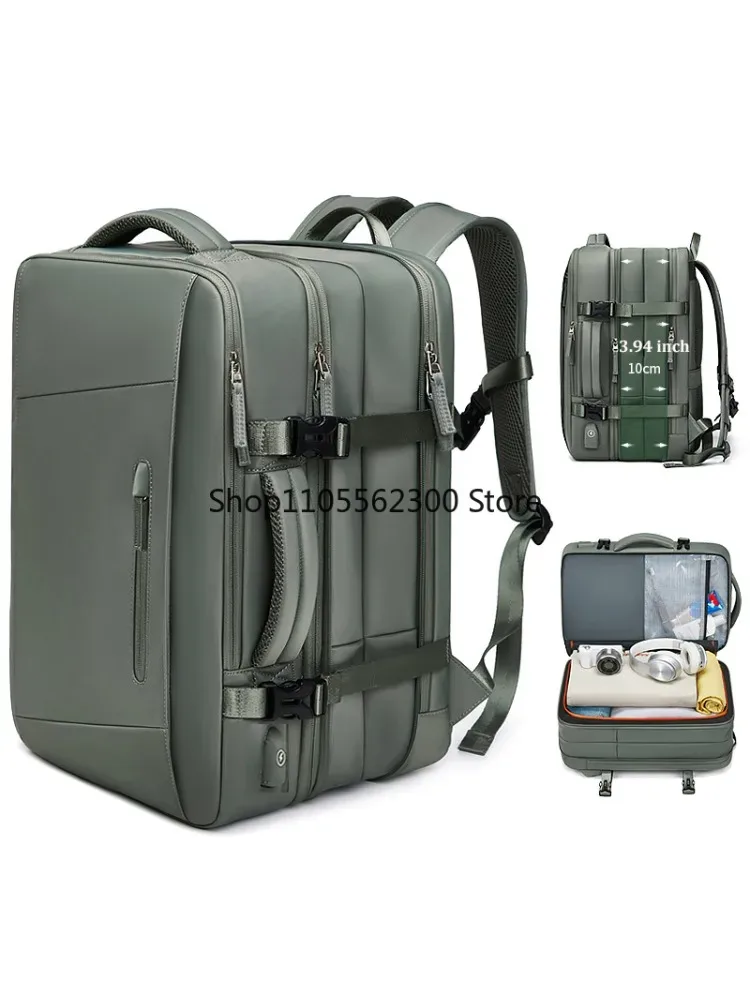 sac à dos de voyage pour hommes et femmes, extensible, 39l, pour randonnée, ordinateur portable, chargement usb, 17 pouces, étanche, pour l'école