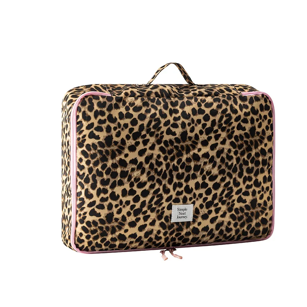 sacs cosmétiques, ensemble de sacs de voyage léopard, trousse de toilette, trousse de maquillage, sac de voyage portable pour voyages d'affaires, organisateur de vêtements, sac à vêtements