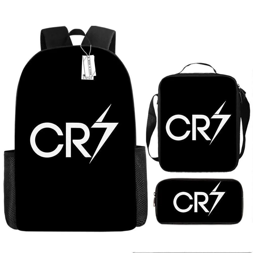 sac à dos d'école r-ronaldos pour enfants, sacs à bandoulière, sac à crayons-cr 7, sac à livres léger et décontracté pour garçons et filles, meilleur cadeau