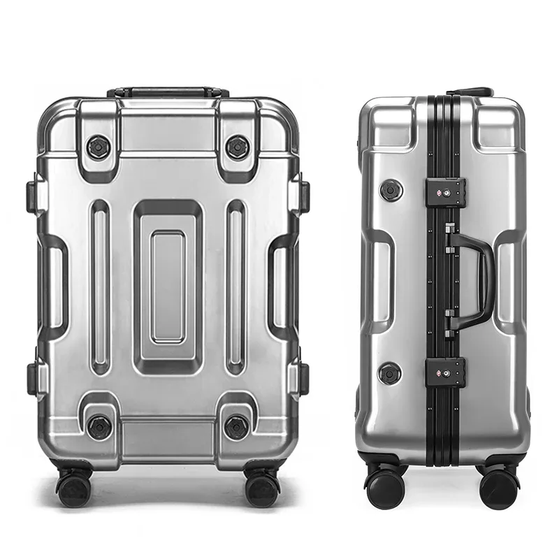Bagage cadre en aluminium roue universelle hommes 28 "étui de voyage 20" cabine valise 24 "valise 26" fermeture éclair silencieux rouleau chariot boîte