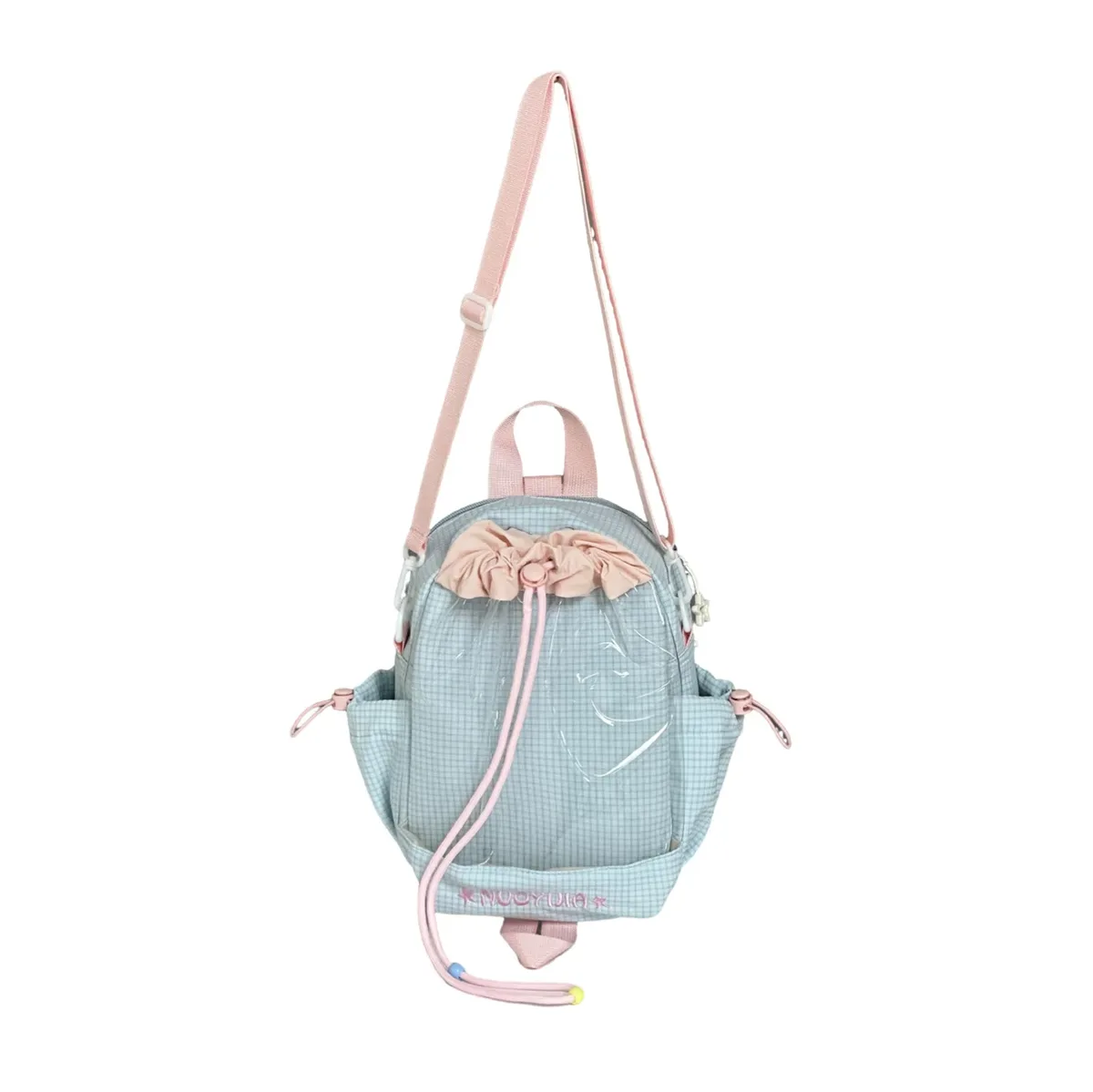 sac à dos anime transparent style japonais avec poupée pleurante, sac à bandoulière grande capacité pour filles, idéal pour l'école et les trajets quotidien