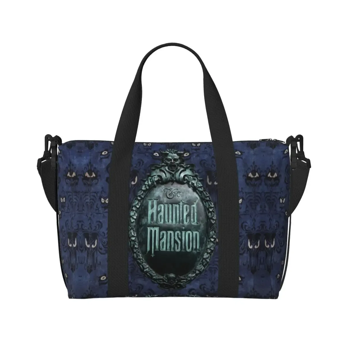 Sac fourre-tout personnalisé avec logo de manoir hanté pour femme, sacs de voyage de grande capacité, sacs d'épicerie, Halloween Grimace mesurosts, salle de sport, plage