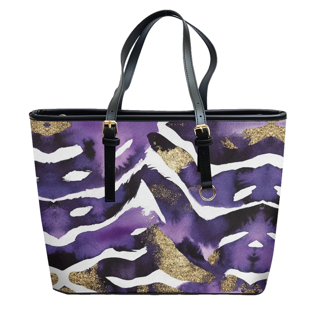 sac à bandoulière en cuir pvc oxford imprimé léopard doré, fourre-tout de voyage léger à fermeture éclair, sac à main de week-end de travail convertible quotidien