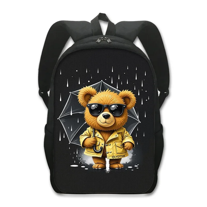 sac à dos kawaii graffiti bear pour hommes et femmes, sac à dos décontracté pour étudiants, sacs d'école pour adolescents, sac à dos de voyage hip hop, cartable